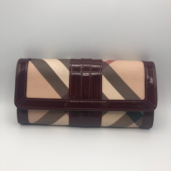 CLASSIC BURGUNDY RED BURBERRY WALLET - Picture 2 of 14